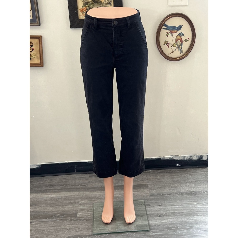 Everlane Black Cropped Straight Leg Pants Casual Trousers Size 00